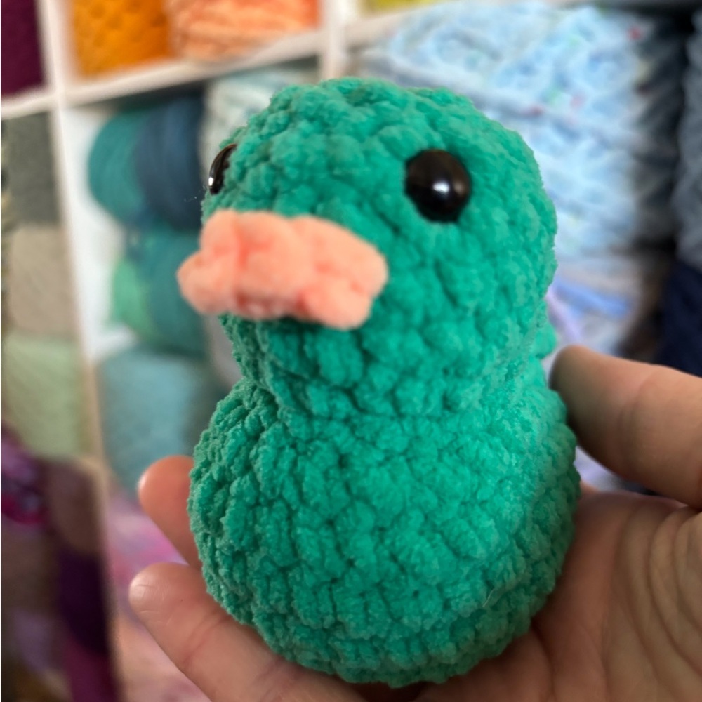 Plush Blue Duck Toy for Small Pets